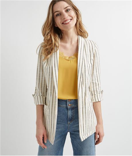 Veste femme fluide mélange coton et lin SAFRAN