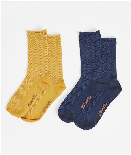 Lot de deux paires de chaussettes femme SAFRAN