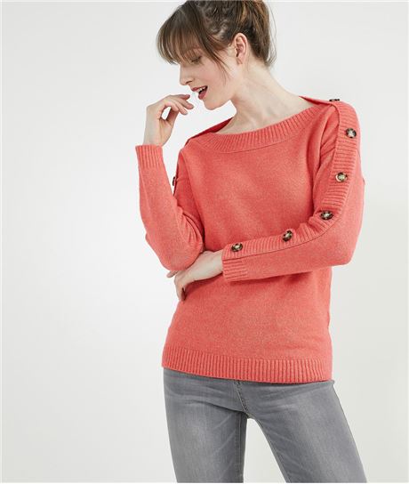 Pull femme boutonné CORAIL