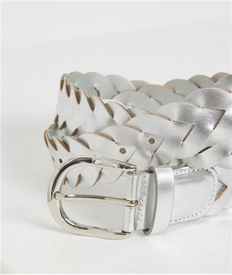 Ceinture femme tressée ARGENT