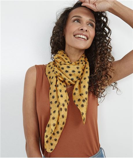 Carré de soie femme imprimé JAUNE