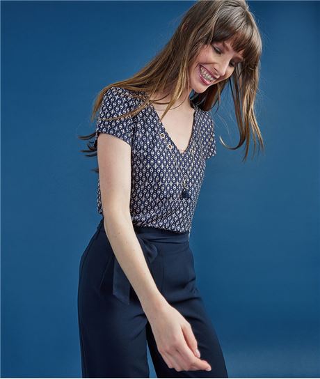 T-shirt imprimé avec bijou MARINE