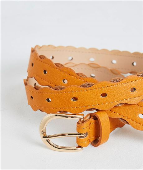 Ceinture femme vagues bimatières JAUNE