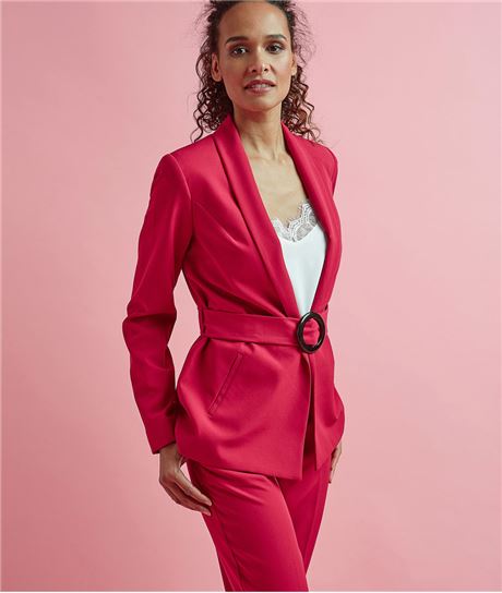 Blazer femme fuchsia avec ceinture FUCHSIA