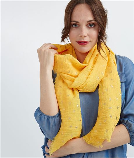 Foulard femme imprimé agrumes JAUNE