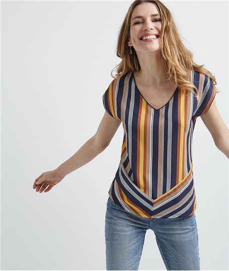 T-shirt femme rayé et coloré MARINE