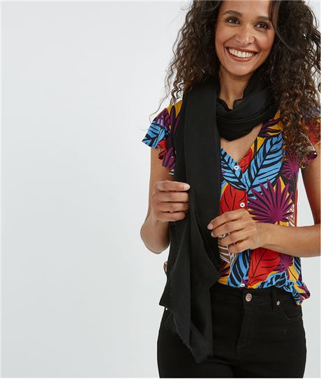 Foulard noir brodé NOIR