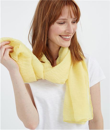 Foulard plissé jaune citron JAUNE
