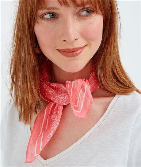 Bandana rose imprimé 100% coton ROSE