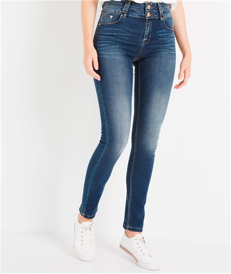 Jean slim taille haute DARK STONE