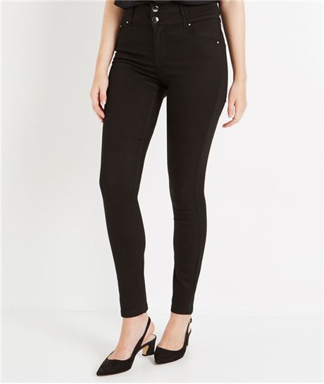 Jean slim taille haute BLACK