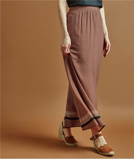 Jupon femme imprimé boubou IMP.MARRON