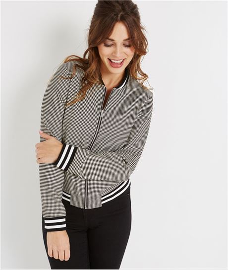 Bomber imprimé pied de poule GRIS