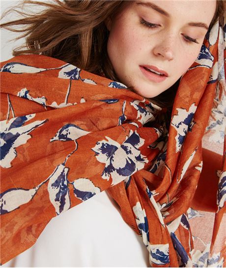 Foulard imprimé fleuri ORANGE