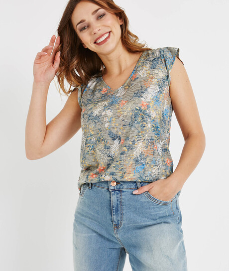 T-shirt imprimé avec dos original KAKI