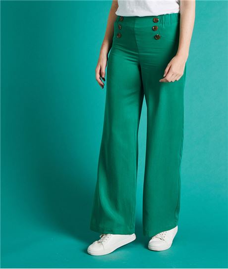 Pantalon fluide avec boutons VERT