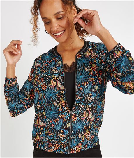 Veste bomber imprimée NOIR