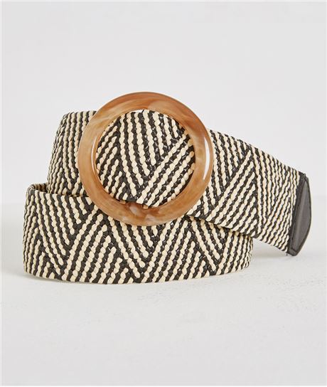 Ceinture large élastiquée avec boucle NOIR