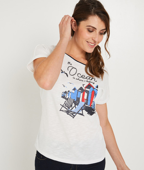 T-shirt blanc avec print BLANC
