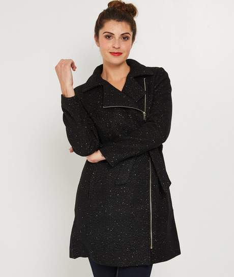 Manteau noir forme perfecto avec lurex NOIR