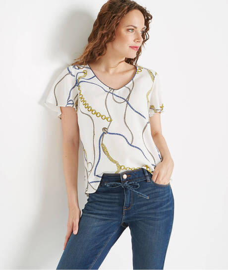 Blouse imprimée chaînes IMPRIME