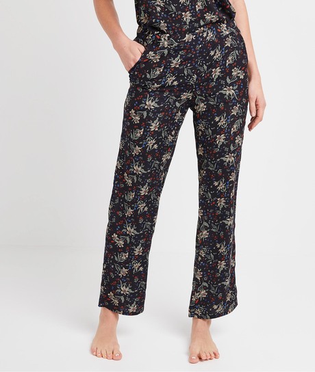 Pantalon imprimé fleuri femme MARINE