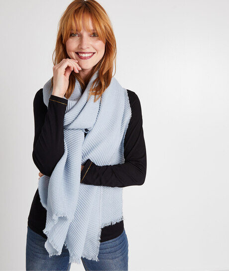 Foulard coloré et plissé femme BLEU CIEL