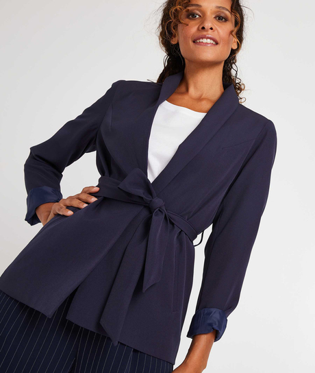 Veste tailleur marine ceinturée MARINE