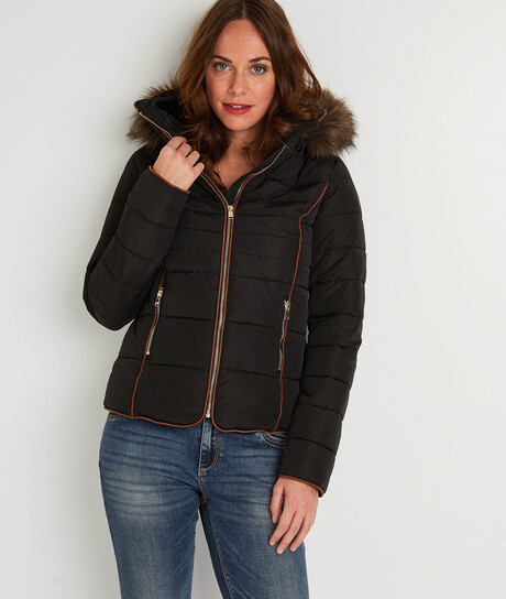 Doudoune à capuche femme NOIR
