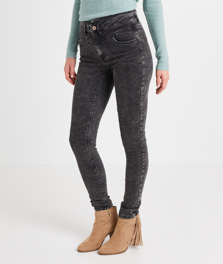 Jean slim taille haute GRIS