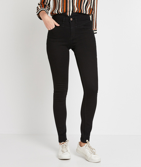 Jean slim taille haute BLACK