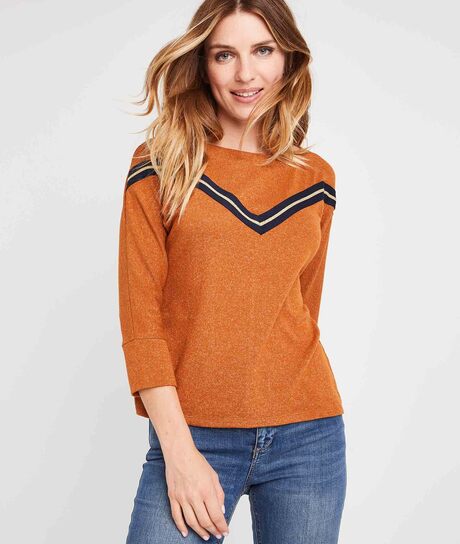 T-shirt avec chevron CARAMEL