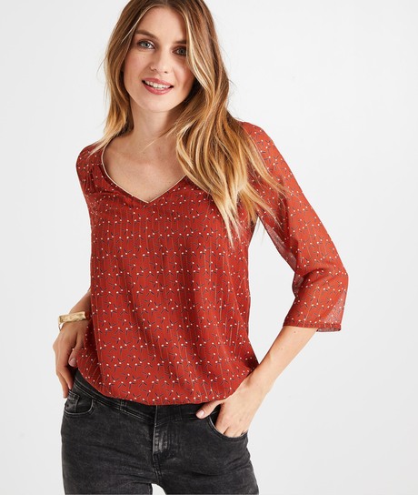 Blouse fluide imprimée transparente IMPRIME