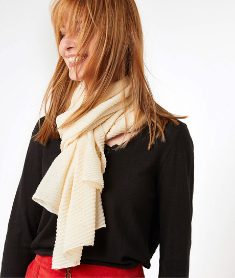 Foulard pailleté plissé femme CHAMPAGNE