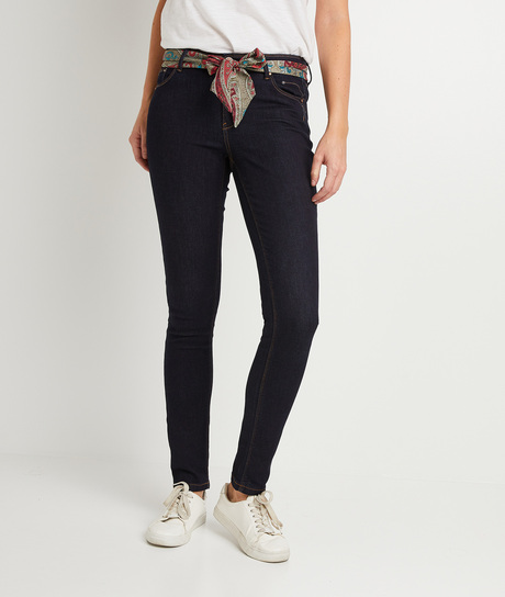Jean slim avec ceinture femme BRUT