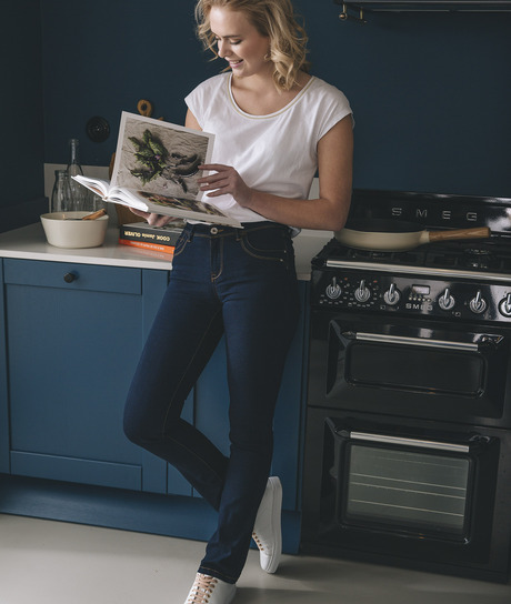 Jean droit femme BLUE BLACK