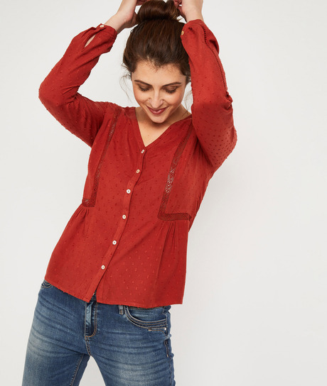 Chemisier fluide uni femme TERRACOTTA