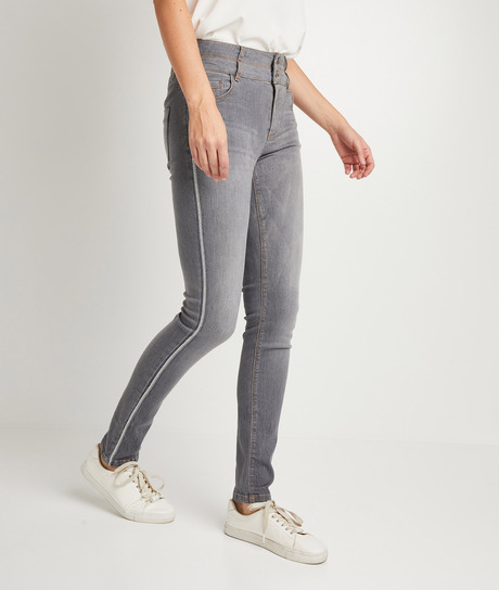 Jean gris taille haute femme GREY
