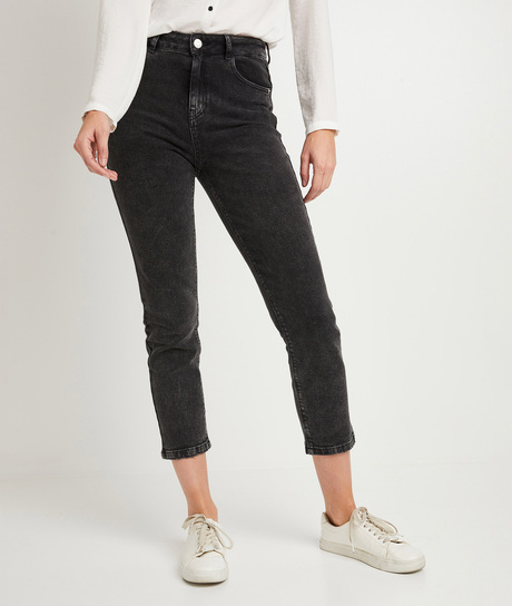 Jean mom femme BLACK WASHED