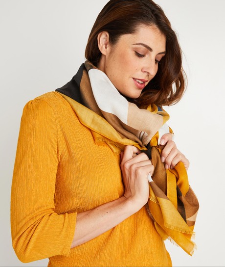 Foulard imprimé color block femme MULTICOLORE