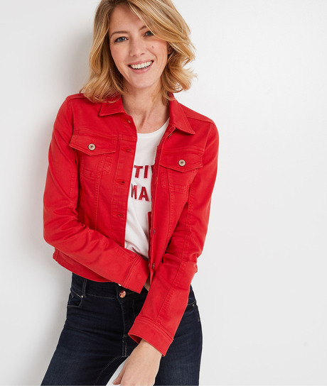 Veste en jean colorée femme COQUELICOT