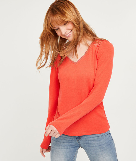 T-shirt uni à plumetis femme CORAIL