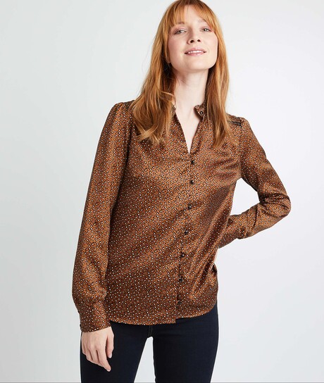 Blouse satinée motif léopard femme LEOPARD