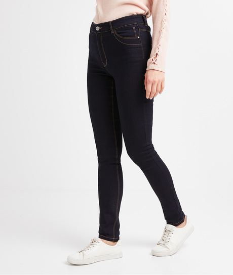 Jean slim taille haute femme BLUE BLACK