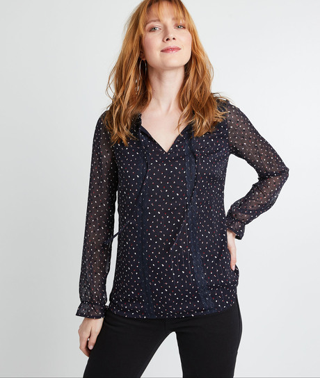 Blouse imprimée marine femme IMPRIME