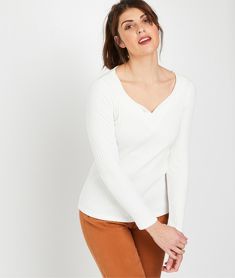 T-shirt manches longues beige femme BEIGE