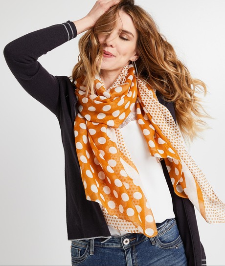 Etole à pois femme JAUNE