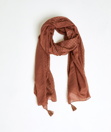 Etole imprimée fleurs dorées femme CAMEL