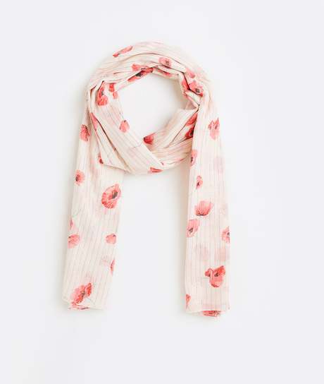 Etole en coton imprimée femme ECRU