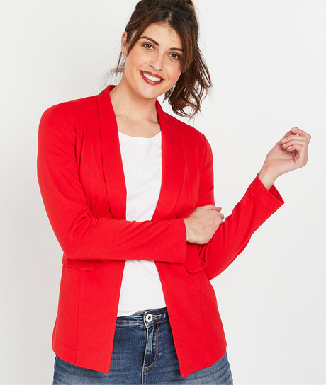 Blazer rouge en maille femme ROUGE